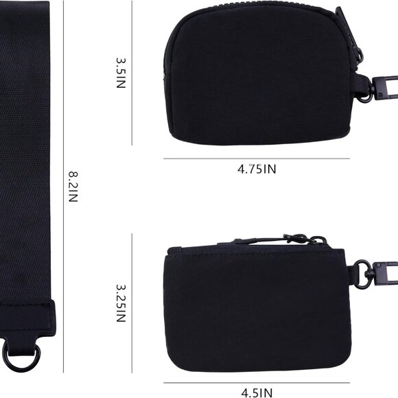 Stylish Dual Pouch Wristlet Wallet with Detachable Coin Purse and Keychain - Com - Picture 3 of 5